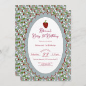 Berry eerste aardbei 1e verjaardag kaart (Voorkant / Achterkant)