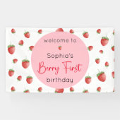 Berry eerste aardbei 1e verjaardag spandoek (Horizontaal)