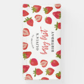 Berry Eerste aardbei 1e verjaardag welkom Spandoek (Verticaal)