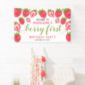 Berry Eerste Aardbei 1e verjaardagsfeestje Welkom Spandoek (Insitu)