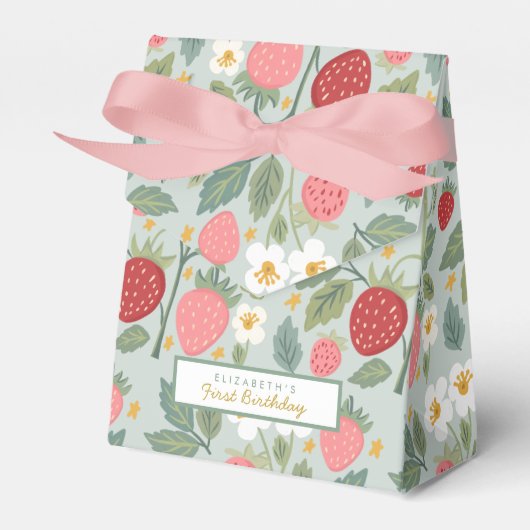 Berry eerste aardbei bedankdoosjes (Voorkant Zijde)