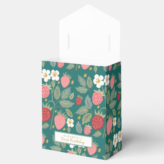 Berry eerste aardbei bedankdoosjes (Geopend)