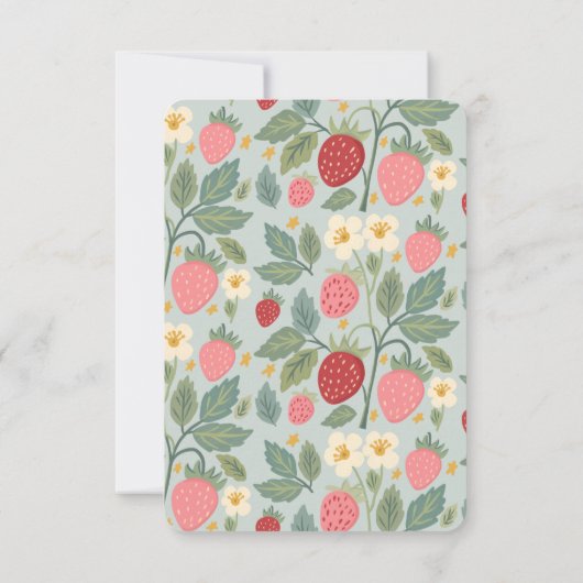 Berry Eerste Aardbei Boeket Geboorte Tijd Capsule Bedankkaart (Achterkant)