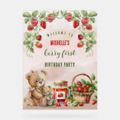 Berry Eerste Aardbei en Beer Verjaardag Acryl Bord (Voorkant)