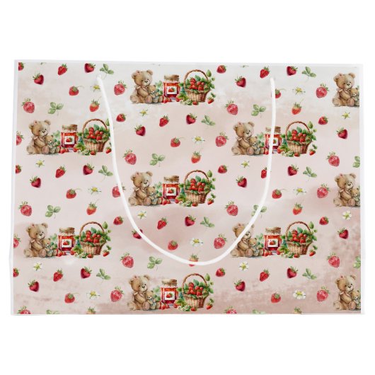 Berry Eerste Aardbei en Beer Verjaardag Groot Cadeauzakje (Achterkant)