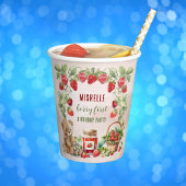 Berry Eerste Aardbei en Beer Verjaardag Papieren Bekers