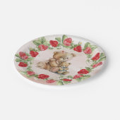 Berry Eerste Aardbei en Beer Verjaardag Papieren Bordje (Gekanteld)