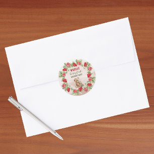 Berry Eerste Aardbei en Beer Verjaardag Ronde Sticker