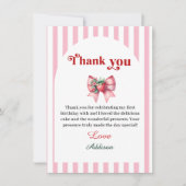 Berry eerste aardbei en boog bedankkaart (Voorkant)