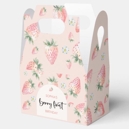 Berry eerste aardbei kinderen verjaardag bedankdoosjes (Geopend)