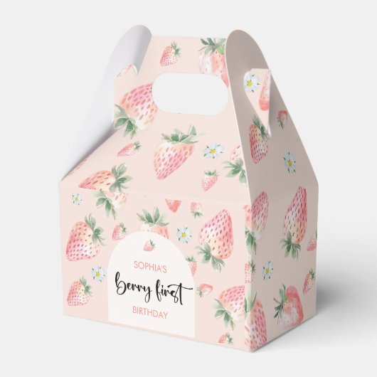 Berry eerste aardbei kinderen verjaardag bedankdoosjes (Voorkant Zijde)