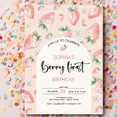 Berry eerste aardbei kinderen verjaardag kaart