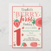 Berry eerste aardbei kinderen verjaardag kaart (Voorkant)