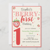 Berry eerste aardbei kinderen verjaardag kaart (Voorkant)