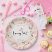 Berry eerste aardbei kinderen verjaardag papieren bordje (Feest)