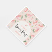 Berry eerste aardbei kinderen verjaardag servet (Hoek)