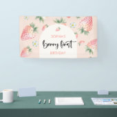 Berry eerste aardbei kinderen verjaardag spandoek (Beurs)