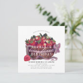 Berry Eerste Aardbei Mand Meisje 1e Verjaardag Kaart (Staand voorkant)