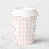 Berry Eerste Aardbei Roze Gingham Verjaardagsfeest Papieren Bekers (Rechts)