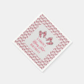 Berry eerste aardbei verjaardag Pink Bow Servet (Hoek)