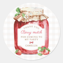 Berry Eerste Aardbeien Jam 1e Verjaardagsfeest Ronde Sticker