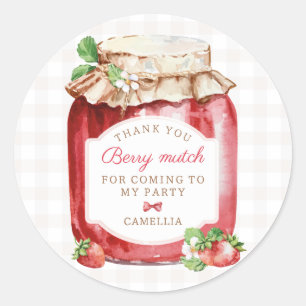 Berry Eerste Aardbeien Jam 1e Verjaardagsfeest Ronde Sticker