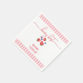 Berry eerste aardbeien rood meisje 1e verjaardagsf servet (Hoek)