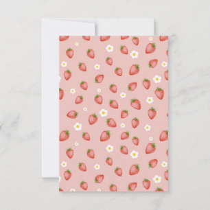 Berry eerste aardbeien thema verjaardagsuitnodigin kaart