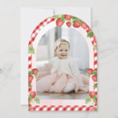 Berry eerste aardbeienboog foto 1e verjaardag kaart (Achterkant)