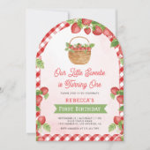 Berry eerste aardbeienboog foto 1e verjaardag kaart (Voorkant)