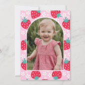 Berry eerste aardbeienfoto 1e verjaardagsfeestje kaart (Achterkant)