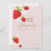 Berry eerste aardbeienverjaardag bedankkaart (Achterkant)