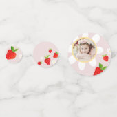 Berry eerste aardbeienverjaardag confetti (Achterkanten)