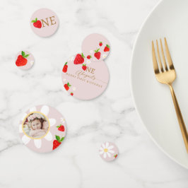 Berry eerste aardbeienverjaardag confetti