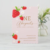 Berry eerste aardbeienverjaardag kaart (Staand voorkant)