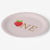 Berry eerste aardbeienverjaardag papieren bordje (Gekanteld)