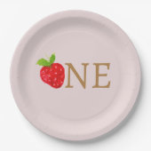Berry eerste aardbeienverjaardag papieren bordje (Voorkant)