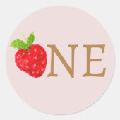 Berry eerste aardbeienverjaardag ronde sticker (Voorkant)