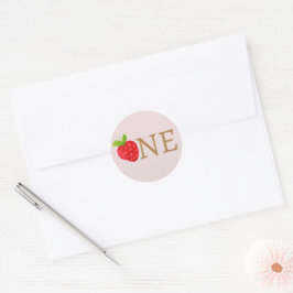 Berry eerste aardbeienverjaardag ronde sticker
