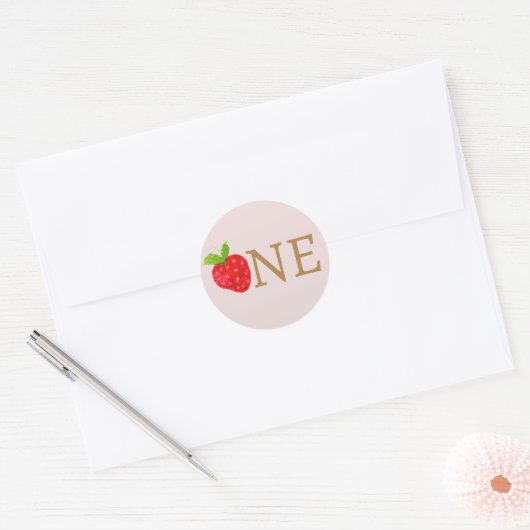 Berry eerste aardbeienverjaardag ronde sticker (Envelop)