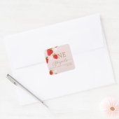 Berry eerste aardbeienverjaardag vierkante sticker (Envelop)