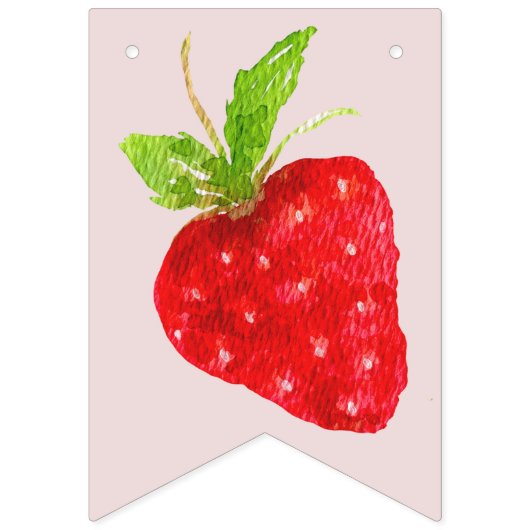 Berry eerste aardbeienverjaardag vlaggetjes (Derde vlag)