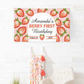 Berry eerste baby meisje roze verjaardag spandoek (Insitu)