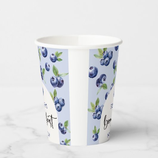 Berry eerste blauwe bessen kinderen verjaardag papieren bekers (Links)
