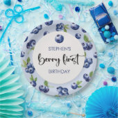 Berry eerste blauwe bessen kinderen verjaardag papieren bordje (Feest)