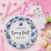 Berry eerste blauwe bessen kinderen verjaardag papieren bordje (Feest)