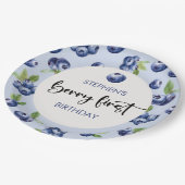 Berry eerste blauwe bessen kinderen verjaardag papieren bordje (Gekanteld)