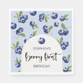 Berry eerste blauwe bessen kinderen verjaardag servet (Voorkant)
