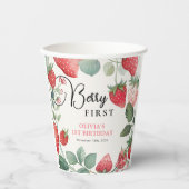 Berry Eerste Bloemen 1e Verjaardag Papieren Bekers (Voorkant)