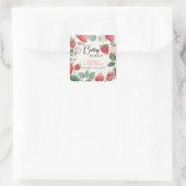 Berry Eerste Bloemen 1e Verjaardag Vierkante Sticker (Tas)